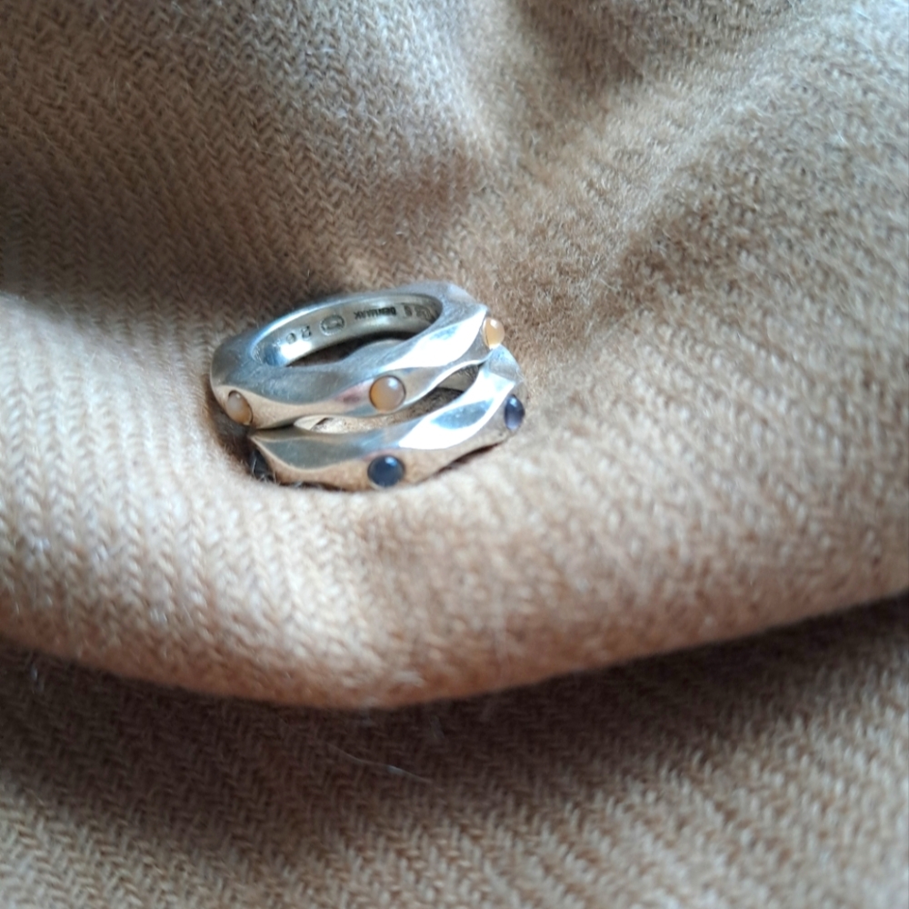Stylish Silver and Gold Women's Ring GEORG JENSEN - DESIGN MARIA BERNSTEN